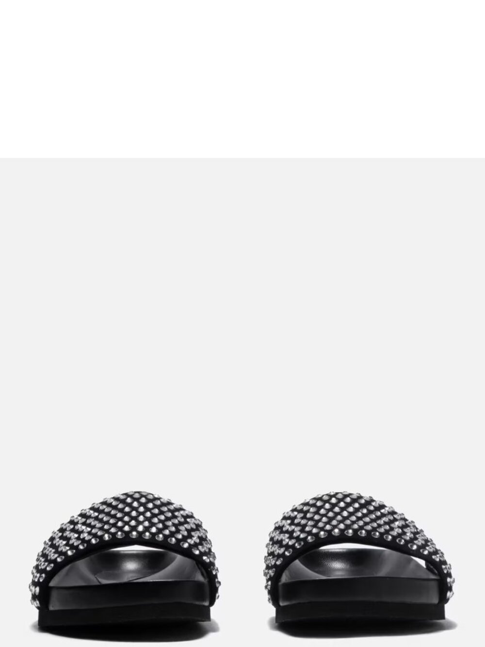 JW Anderson Designer Black LETHER with Crystal-Embellishment Slides Sz 8 NEW